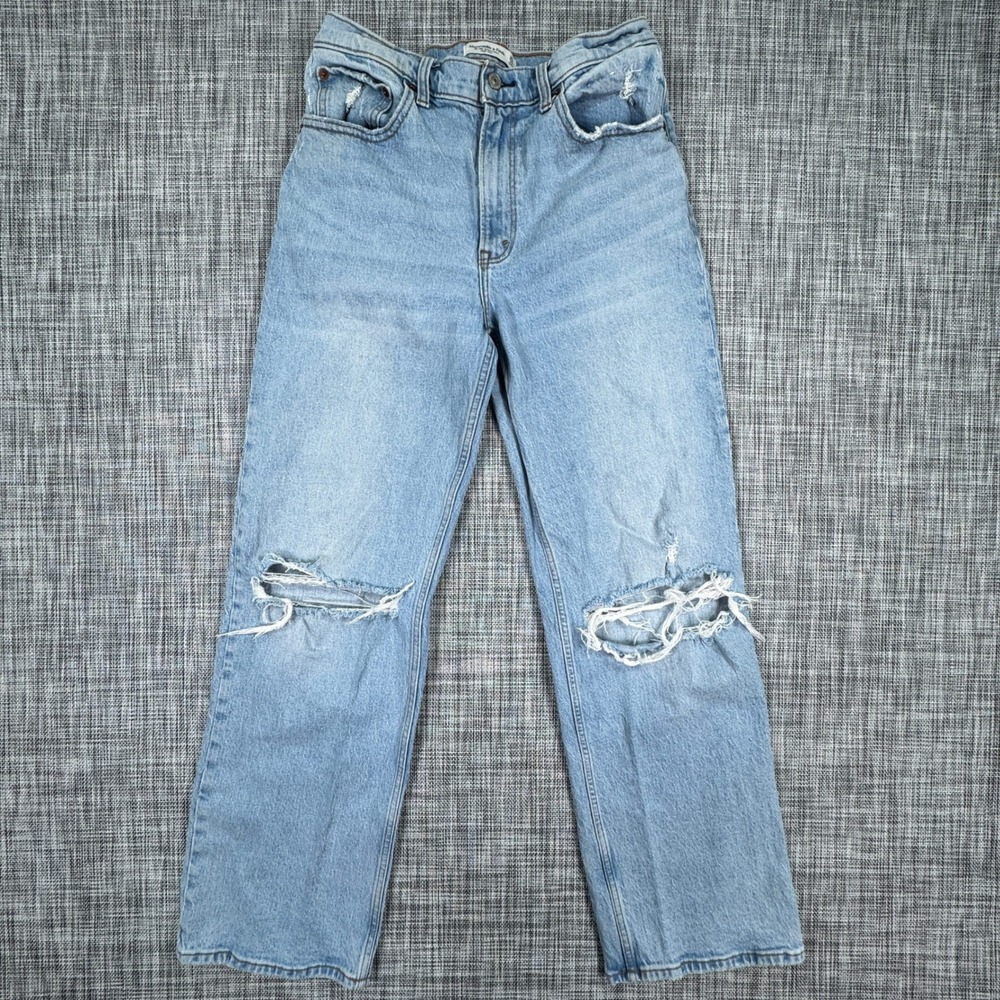 Abercrombie Fitch 90s Relaxed Jeans Womens 30/10R Blue High-Rise Distressed